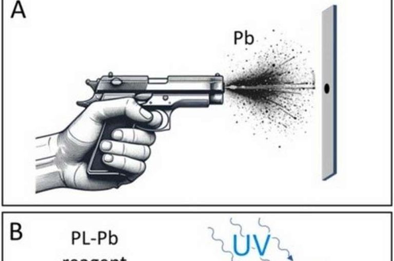 اختبار الرصاص المباشر على يد مطلق النار يُظهر لمعانا أخضر ساطعا