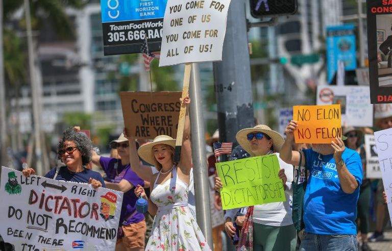 احتجاجات حركة «50501» أمام البيت الأبيض