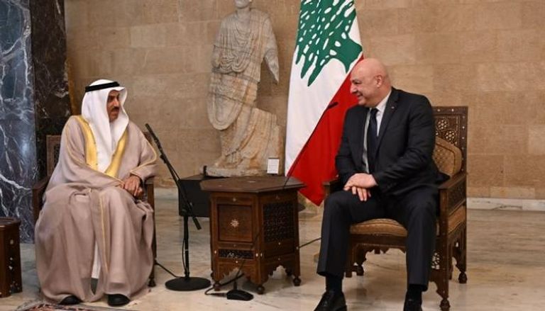 الرئيس اللبناني يستقبل رئيس المجلس الوطني الاتحادي الإماراتي