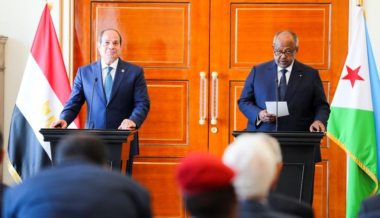 جانب من لقاء السيسي وإسماعيل عمر جيله