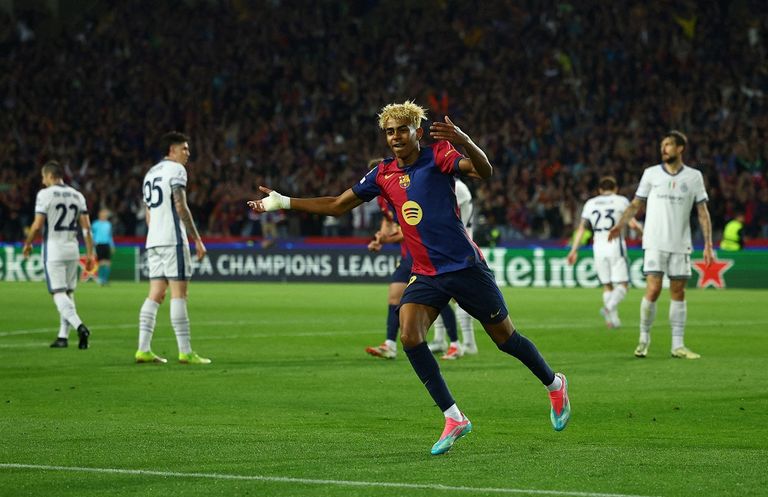 رافينيا من مباراة برشلونة ضد إنتر ميلان