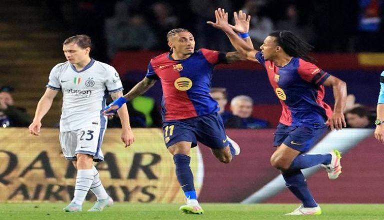 رافينيا من مباراة برشلونة ضد إنتر ميلان