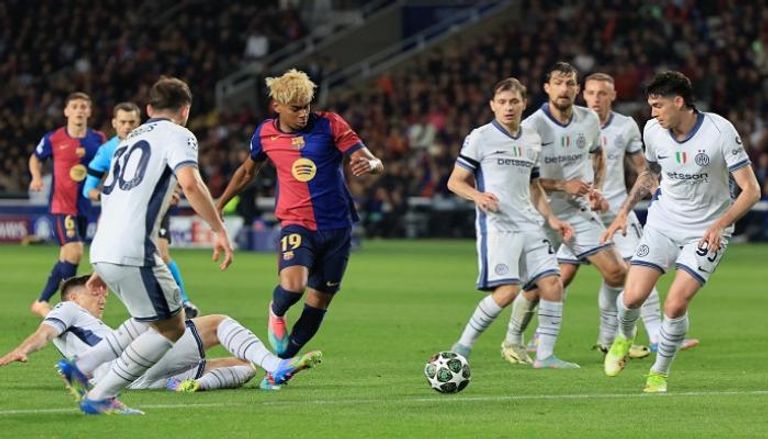من مباراة برشلونة ضد إنتر ميلان
