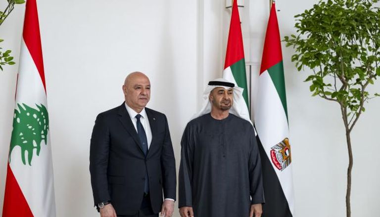 الشيخ محمد بن زايد آل نهيان والرئيس اللبناني جوزيف عون