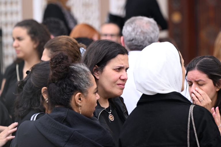 كارول سماحة في وداع زوجها