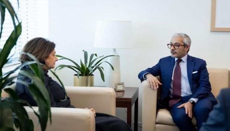 جانب من لقاء السفير محمد أبوشهاب بمسؤولة أممية