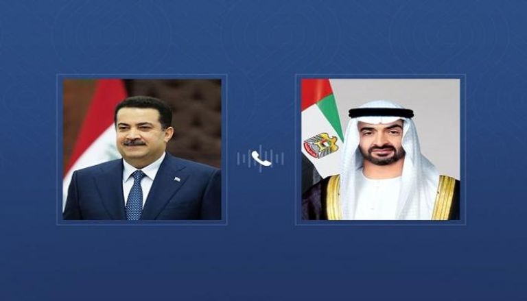 اتصال بين رئيس دولة الإمارات الشيخ محمد بن زايد آل نهيان ورئيس وزراء العراق