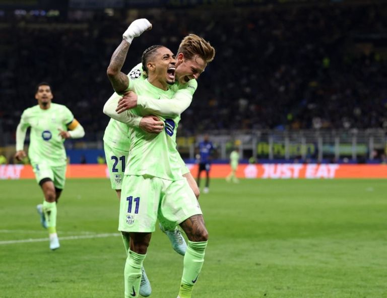 جانب من مباراة إنتر ميلان وبرشلونة