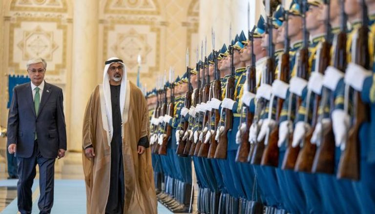 جانب من مراسم استقبال ولي عهد أبوظبي
