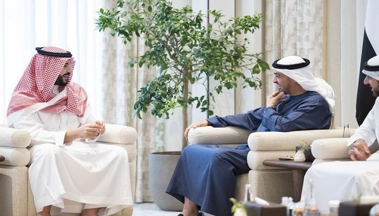 الشــيخ محمد بن زايد آل نهيان رئيس دولة الإمارات يستقبل وزير الدفاع السعودي