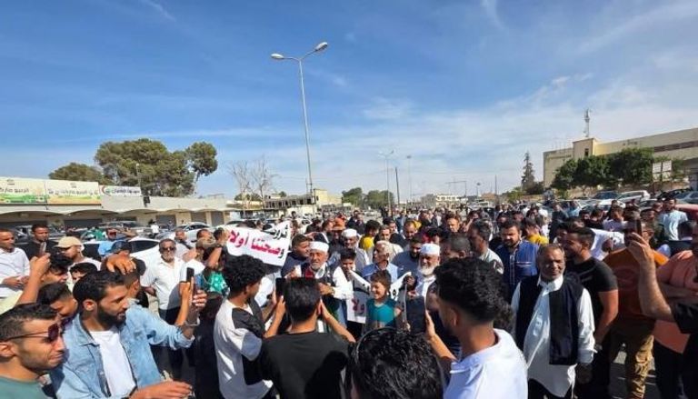جانب من مظاهرة ضد الإخوان في ليبيا