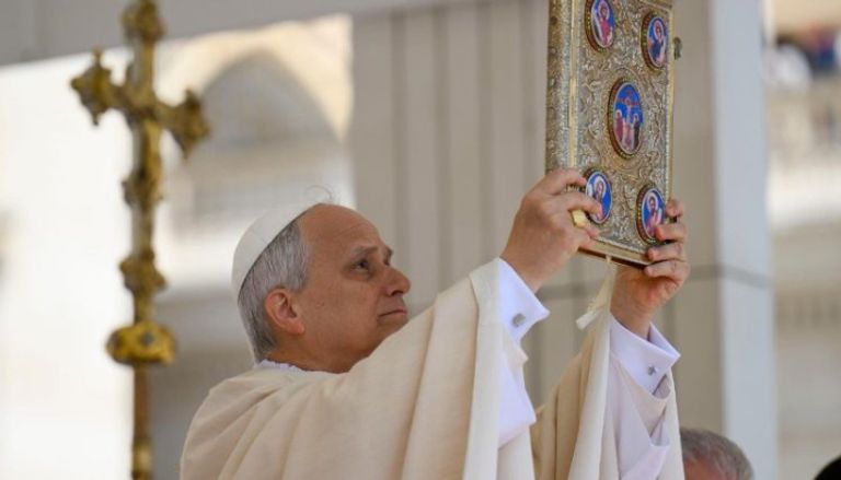 قداس تنصيب ليو الرابع عشر في ساحة القديس بطرس