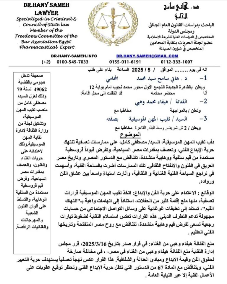 هيفاء وهبي تطعن على قرار منعها من الغناء في مصر