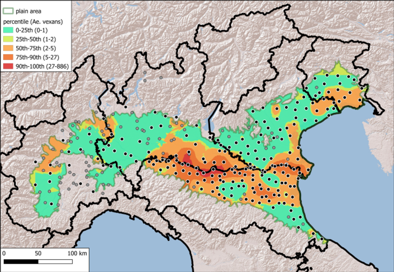 بعوضة من نوع الزاعجة المزعجة التي تحمل الفيروس
