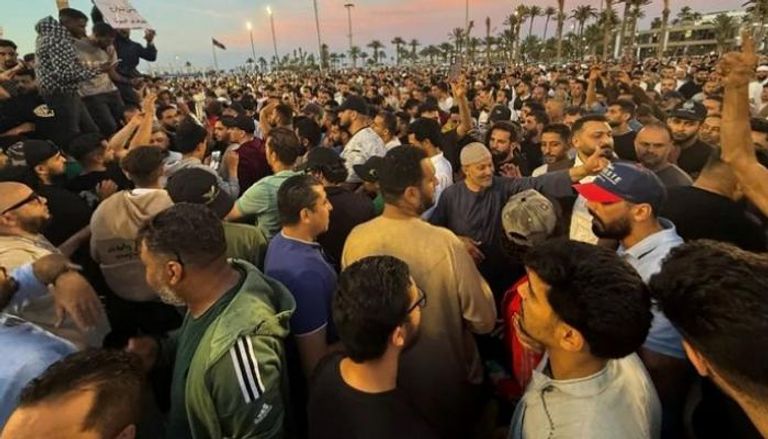 مظاهرات بطرابلس يوم الجمعة الماضي للمطالبة بإسقاط حكومة الدبيبة