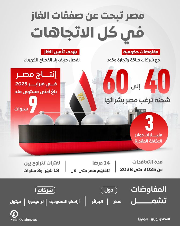 مصر تستهدف صفقات غاز مسال