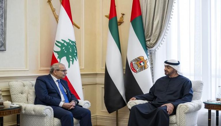 الشيخ محمد بن زايد آل نهيان يستقبل رئيس وزراء لبنان