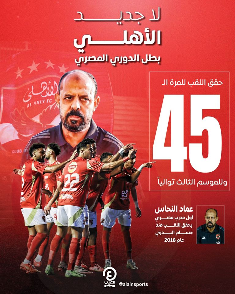 الأهلي بطل الدوري المصري