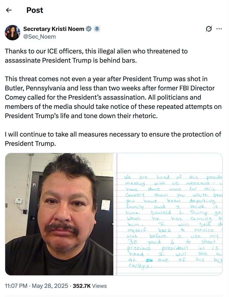 ترامب وصورة من رسالة التهديد