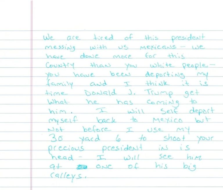 ترامب وصورة من رسالة التهديد