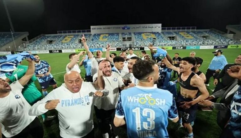 احتفال بيراميدز بالدوري المصري