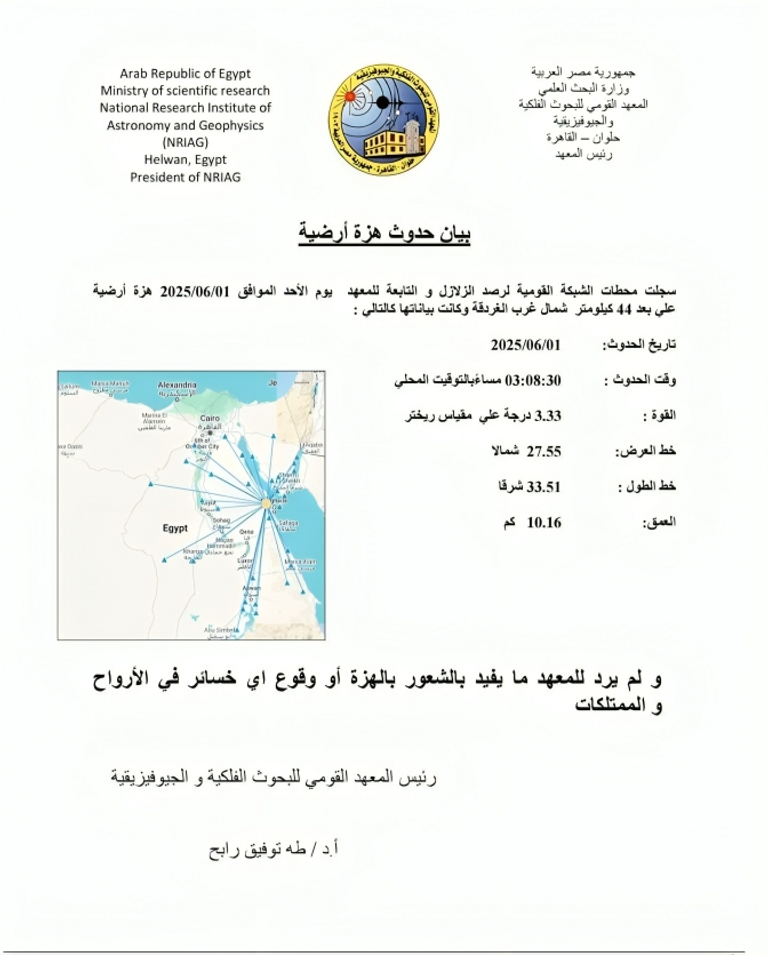 زلزال الغردقة