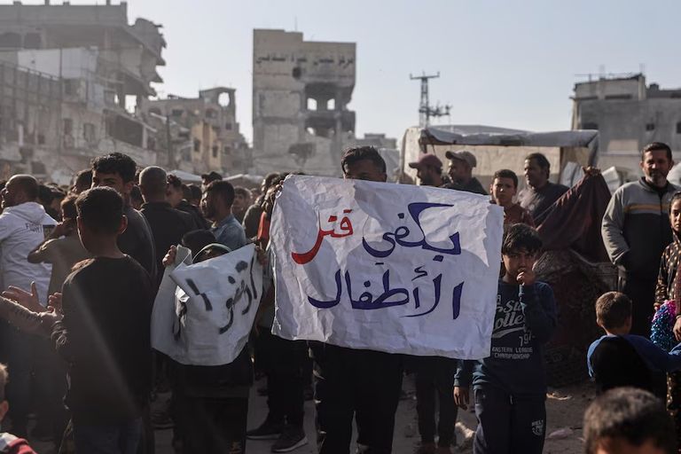 جانب من المظاهرات المناهضة لحماس في غزة