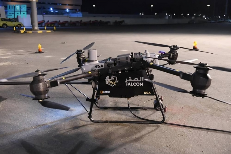 طائرة الدرون صقر الدفاع المدني في السعودية