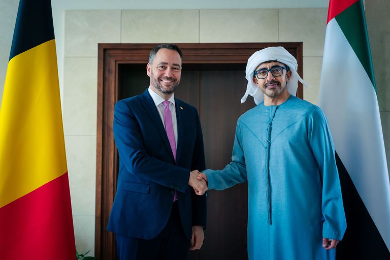 الشيخ عبدالله بن زايد آل نهيان يستقبل وزير الخارجية البلجيكي