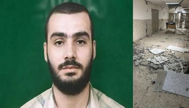 محمد السنوار وآثار الدمار بالمستشفى الأوروبي