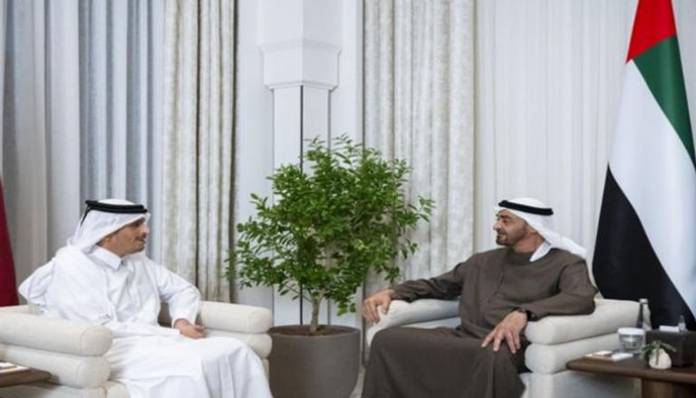الشيخ محمد بن زايد آل نهيان والشيخ محمد بن عبد الرحمن بن جاسم آل ثاني