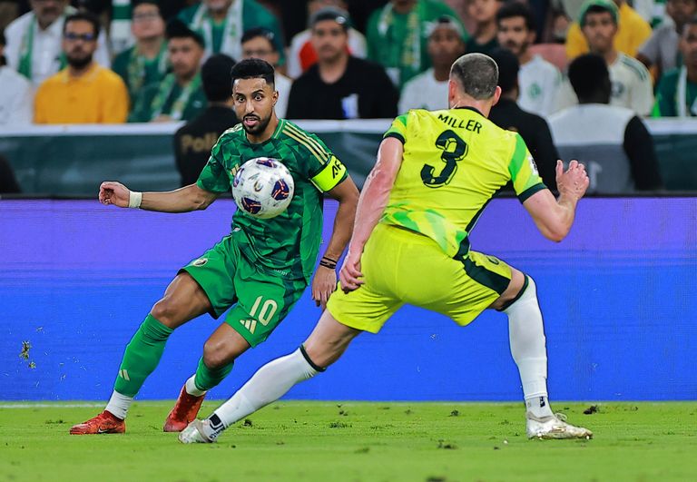 جانب من مباراة السعودية وأستراليا