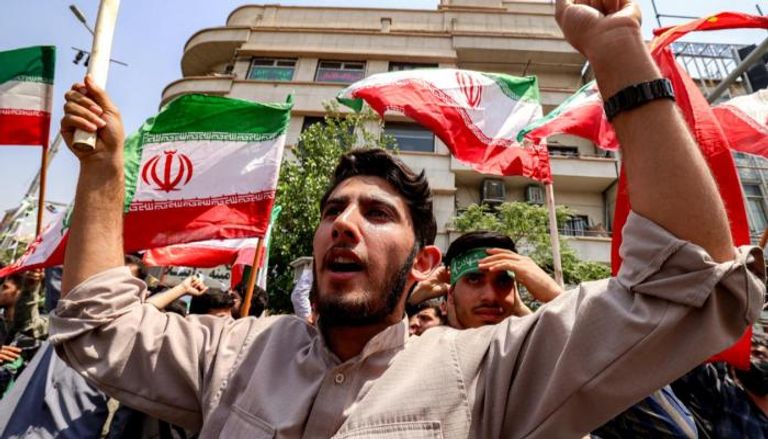 مظاهرة في إيران احتجاجا على الهجوم الإسرائيلي