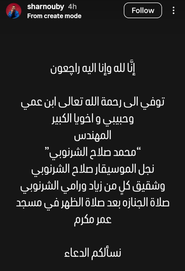 وفاة محمد صلاح الشرنوبي وفاة محمد صلاح الشرنوبي