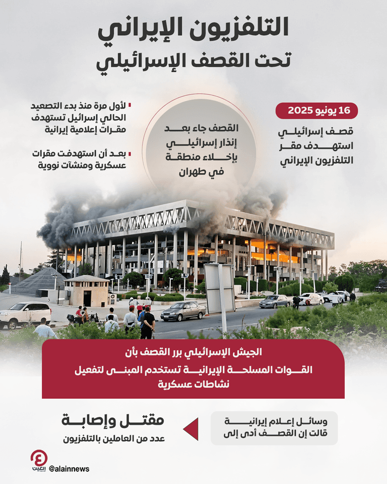 مذيعة التلفزيون الإيراني قبل القصف