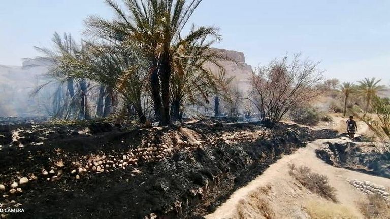 حرائق وادي دوعن في اليمن