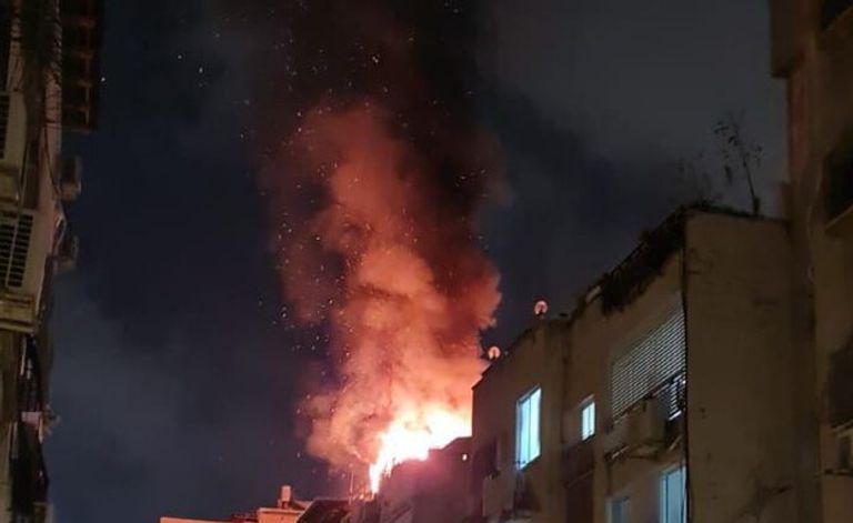جانب من عملية اعتراض الصواريخ الإيرانية في سماء إسرائيل