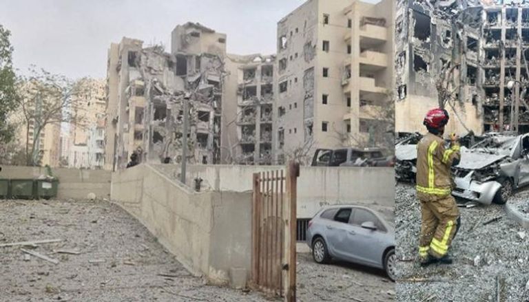 جانب من الدمار بعد قصف إيراني