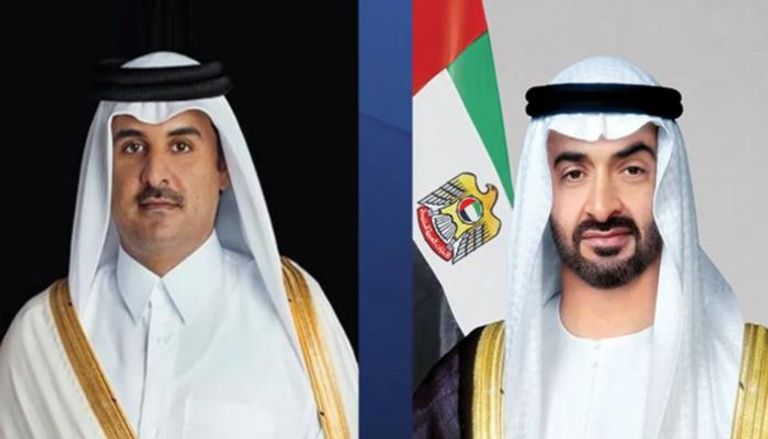 الشيخ محمد بن زايد آل نهيان والشيخ تميم بن حمد آل ثاني