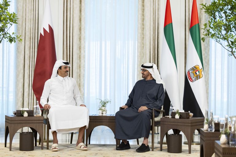 أمير قطر مستقبلا الشيخ محمد بن زايد آل نهيان