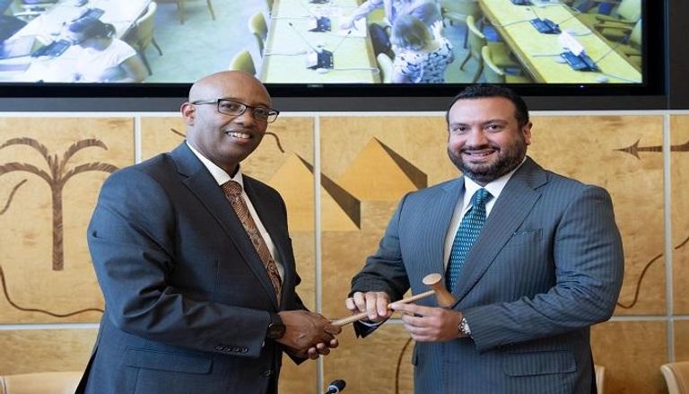 جانب من مراسم تعيين السفير جمال جامع المشرخ