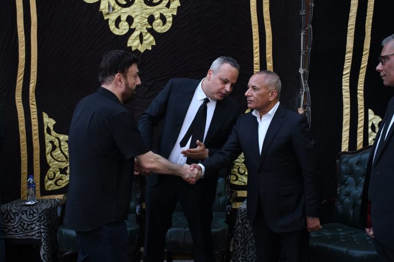 عزاء والد تامر عبد المنعم في مسجد عمر مكرم