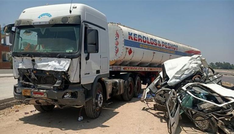 آثار حادث الطريق الإقليمي في المنوفية