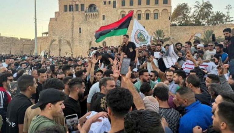 جانب من احتجاجات سابقة في ليبيا