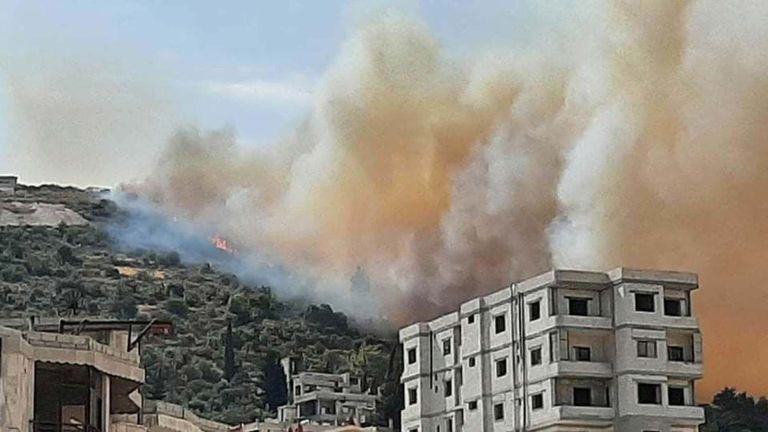 حرائق جبال مصياف في سوريا 