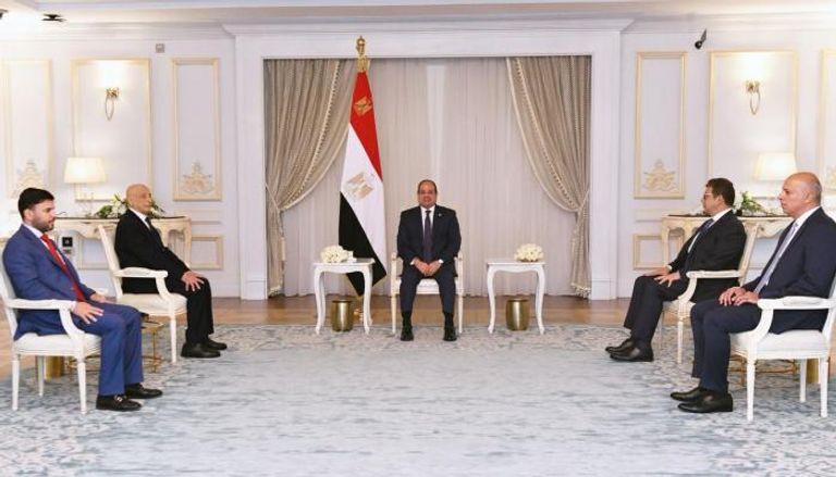 لقاء السيسي وعقيلة صالح