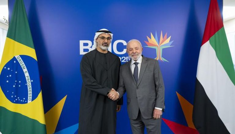الشيخ خالد بن محمد بن زايد آل نهيان، ولي عهد أبوظبي، والرئيس البرازيلي