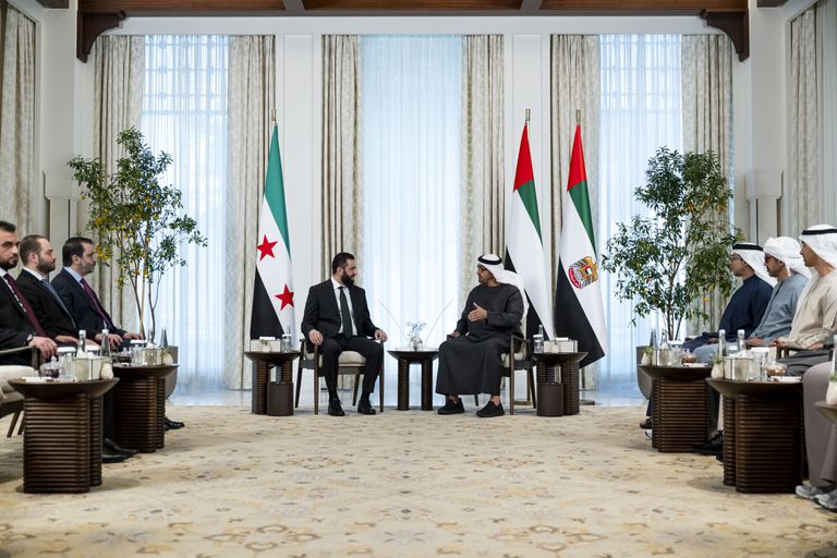 الشيخ محمد بن زايد آل نهيان مع الرئيس السوري