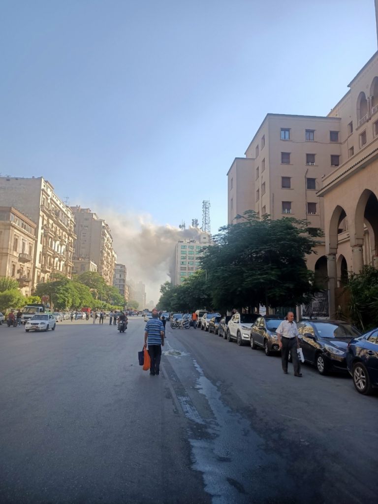 حريق سنترال رمسيس في مصر