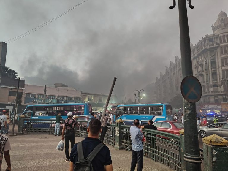 إصابات حريق سنترال رمسيس في مصر إصابات حريق سنترال رمسيس في مصر